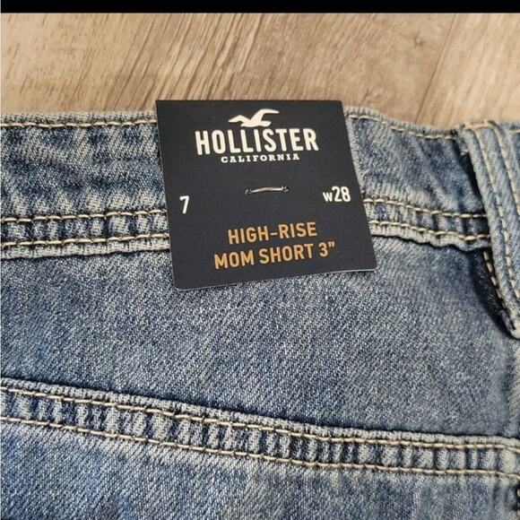 Hollister distress cut off high-rise mom shorts size 7 w28 - Picture 3 of 5